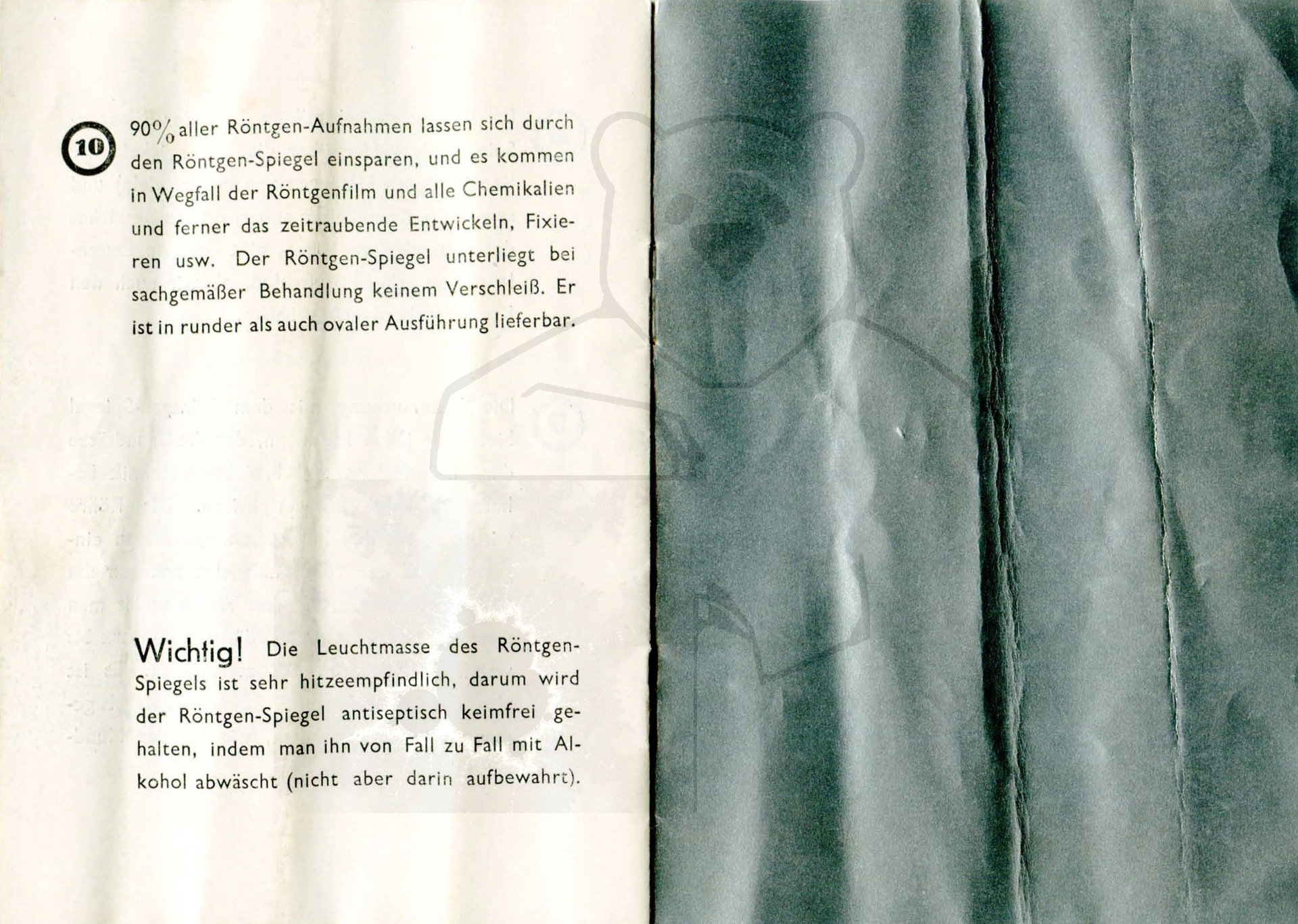 Röntgenspiegel nach Zeipper, Mitte der 1930'er Jahre - Anleitung, Seite 8